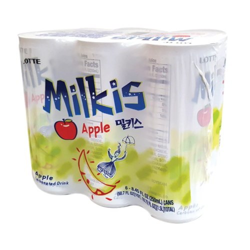 Lotte Milkis apple Soda Beverage 250ml 1x6