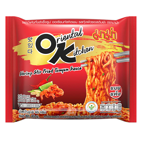 Mama Dried Instant Noodles Oriental Kitchen Shrimp Stir Fried Tomyum Sauce Flavour 85g