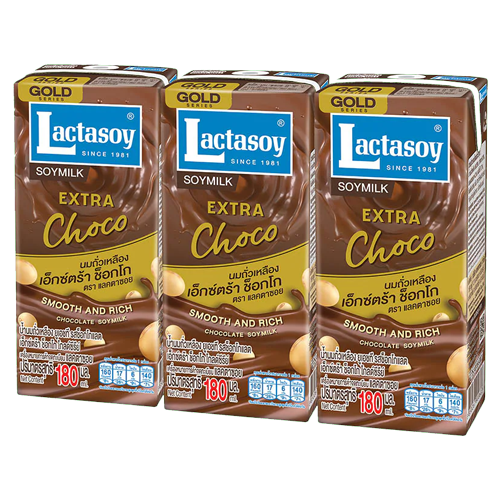 Lactasoy Gold Series Soy Milk UHT Chocolate 180ml 1x3