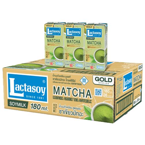 Lactasoy Gold Series Soy Milk UHT Matcha Green Tea 180ml 1x3x12