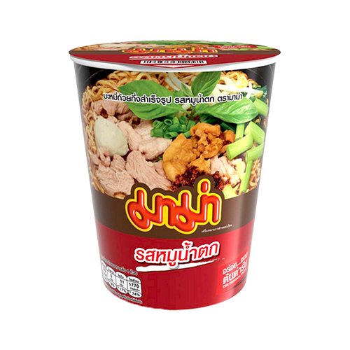 Mama Instant Cup Noodles Moo Nam Tok Flavour 60g 1x6