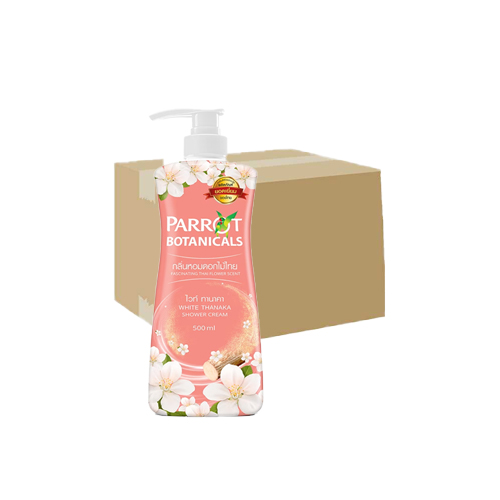 Parrot Botanicals Shower Cream  thanaka Fragrance  500ml 1+1  Sakura 1x12