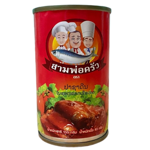 Three Chef Mackerel Canned Fish In Tomato Sauce 155g