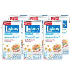 Lactasoy Soy Milk UHT Unsweetened Flavored 300ml 1x6 / (Pack)