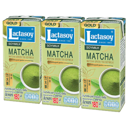 Lactasoy Gold Series Soy Milk UHT Matcha Green Tea 180ml 1x3 / (Pack)