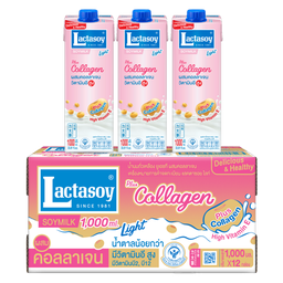 Lactasoy Soy Milk UHT Collagen Fiber 1000ml 1x12 / (Box)