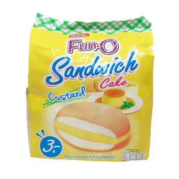 ຂະໜົມຟັນໂອ 3B ສີເຫຼືອງ (Sandwich Cake Custard ) 13g 1X12 / (Pack)