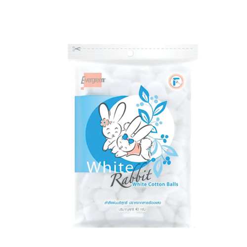 Evergreen White Rabbit White Cotton Balls 40g