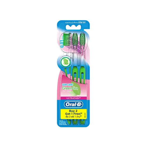 Oral B Ultrathin Extra Soft Green Tea 3 Toothbrushes 1X6