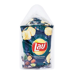 Lay's Flat Potato Chips Mieng Kam Krob Ros Flavor 13g / (หน่วย)