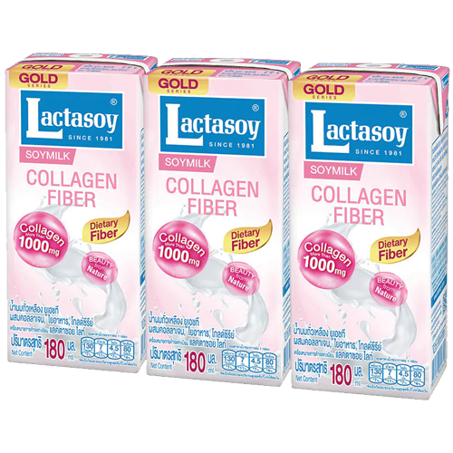 I1 Lactasoy Gold Series Soy Milk UHT Collagen Fiber 180ml 1x3