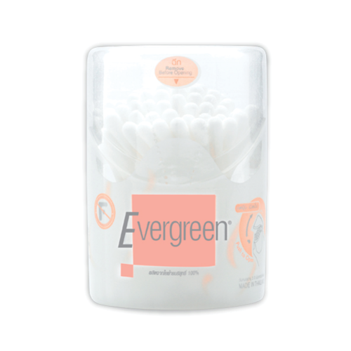 Evergreen cotton buds 100 buds in a jar