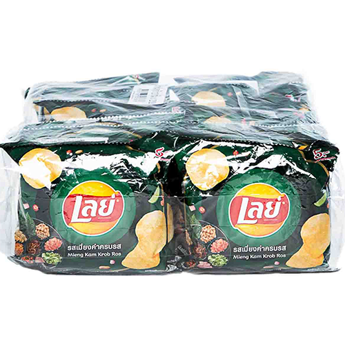 Lay's Flat Potato Chips Mieng Kam Krob Ros Flavor 13g 1x12