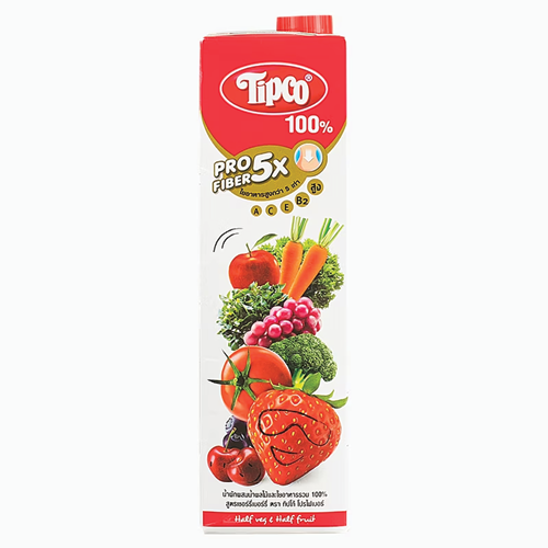 Tipco Profiber Mixed Vegetable and Fruit Juice Cherry Berry Formula 1000ml