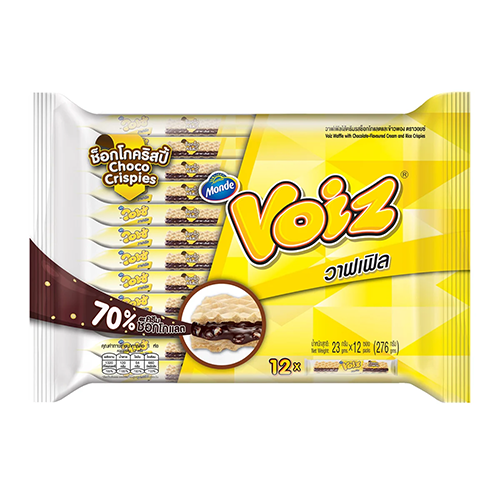 Voiz Waffle Choco Crispy 25g 1X12