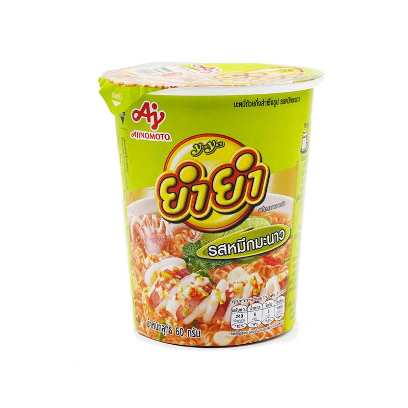 YumYum TemTem Instant Cup Noodles Squid with Lime Flavour 60g