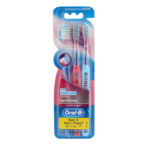 I1 Oral-B Ultra Thin Pro Gum Care 3 Toothbrushes 1x6