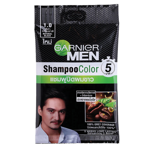 I1 Garnier Men Shampoo Color 1.0 Natural Black 10ml