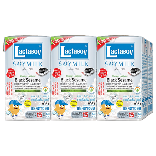 Lactasoy Soy Milk UHT Black Sesame 125ml 1x6