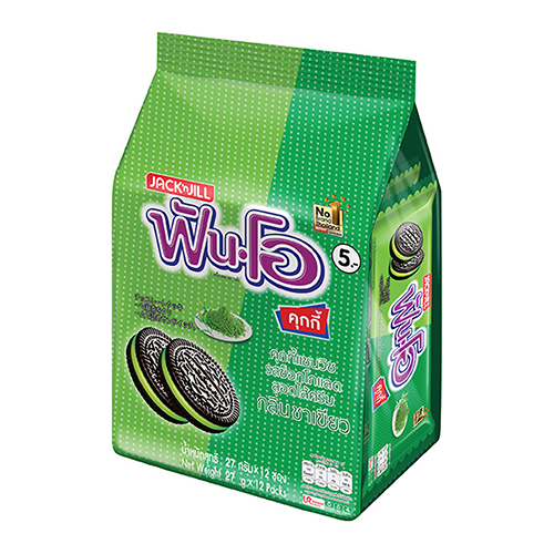 Jack&Jill Fun-O Sandwich Cookies Cream Green Tea 27g 1x12