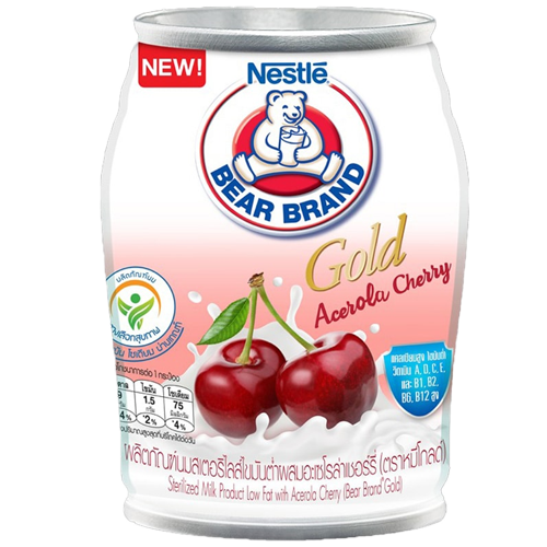 Bear Brand Gold Low Fat Sterilized Milk with Acerola Cherry 140ml