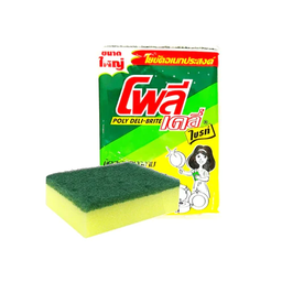 Poly Daily-Brite Scourer Pad with Sponge 6.5 x 8.3cm / (หน่วย)