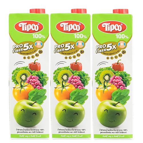 Tipco Profiber Mixed Vegetable and Fruit Juice Green AppleFormula 1000ml 1x3