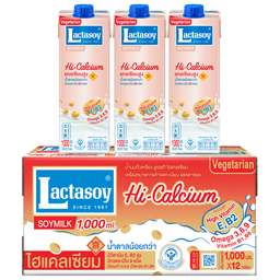 Lactasoy Soy Milk UHT Hi-Calcium 1000ml 1x12 / (Box)