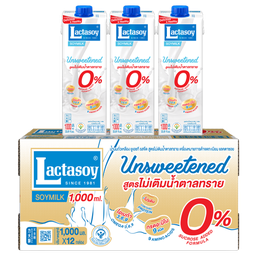 ®Lactasoy Soy Milk UHT Unsweetened Flavored 1000ml 1x12 / (Box)