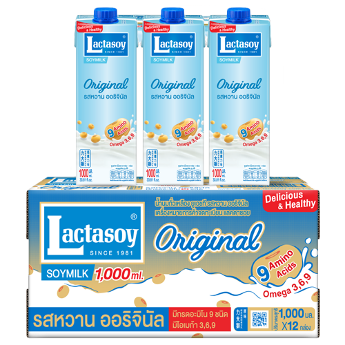 Lactasoy Poy Milk UHT Sweet Flavored 1000ml 1x12