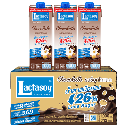 Lactasoy Soy Milk UHT Chocolate Flavored 1000ml 1x12