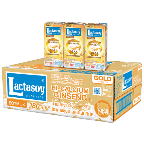 Lactasoy Poy Milk UHT Ginseng Gold Series 180ml 1x4x12